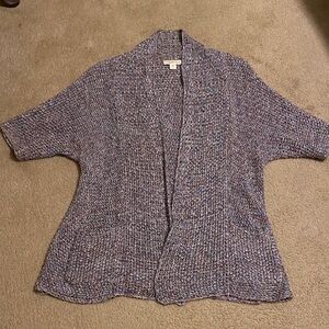 Coldwater Creek Textured Knit Cardigan in Blue and Gray